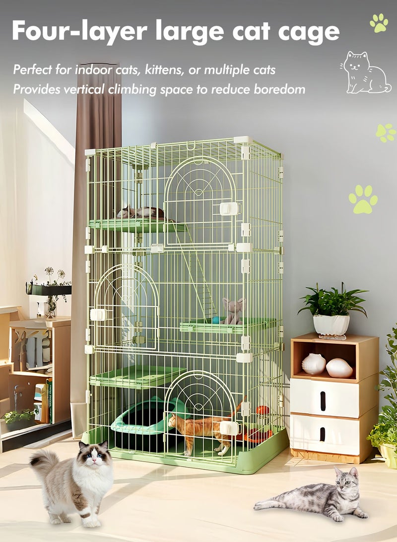 MaBaby Four-Layer Large Cat Cage Cat Cottage Home Indoor Extra Large Free Space Cat House For 1-3 Cats 84x61x163.5Cm - Image 1