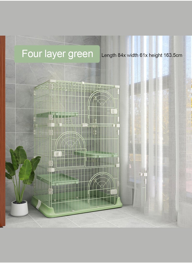 Four-Layer Large Cat Cage Cat Cottage Home Indoor Extra Large Free Space Cat House For 1-3 Cats 84x61x163.5Cm