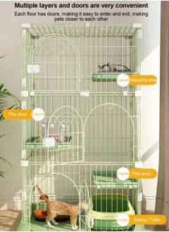 MaBaby Four-Layer Large Cat Cage Cat Cottage Home Indoor Extra Large Free Space Cat House For 1-3 Cats 84x61x163.5Cm  - Image 4