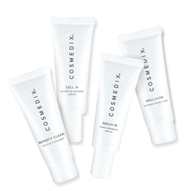 COSMEDIX Age-Defying Starter Kit Facial Skin Care Set - Includes Face Cleanser, Nutritive & Renewal Face Serum & Emulsion Intense Hydrator - Gentle Skincare for Fine Lines, Wrinkles & Dark Spots - Image 1