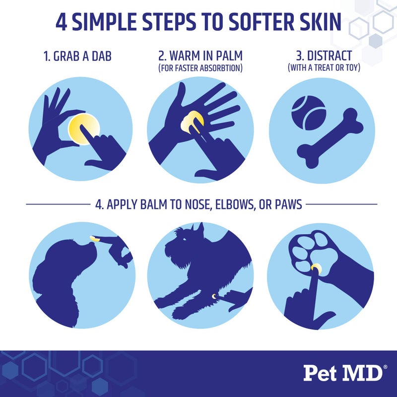 Pet MD Dog Paw Balm - 3-in-1 Paw, Nose/Snout, & Elbow Moisturizer & Paw Protectors for Dogs - 2 oz Paw Wax with Shea Butter, Coconut Oil, & Beeswax - Image 4