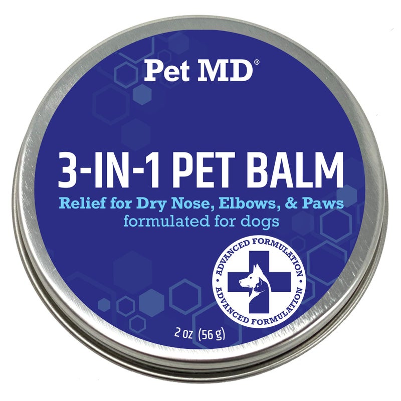 Pet MD Dog Paw Balm - 3-in-1 Paw, Nose/Snout, & Elbow Moisturizer & Paw Protectors for Dogs - 2 oz Paw Wax with Shea Butter, Coconut Oil, & Beeswax - Image 1