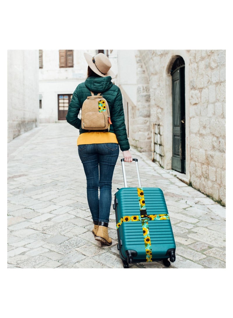 KASTWAVE Sunflower Luggage Straps, 4Pack Adjustable Suitcase Belts, Luggage Accessories to Secure Bag Cargo Safe Quick-Release - Image 4