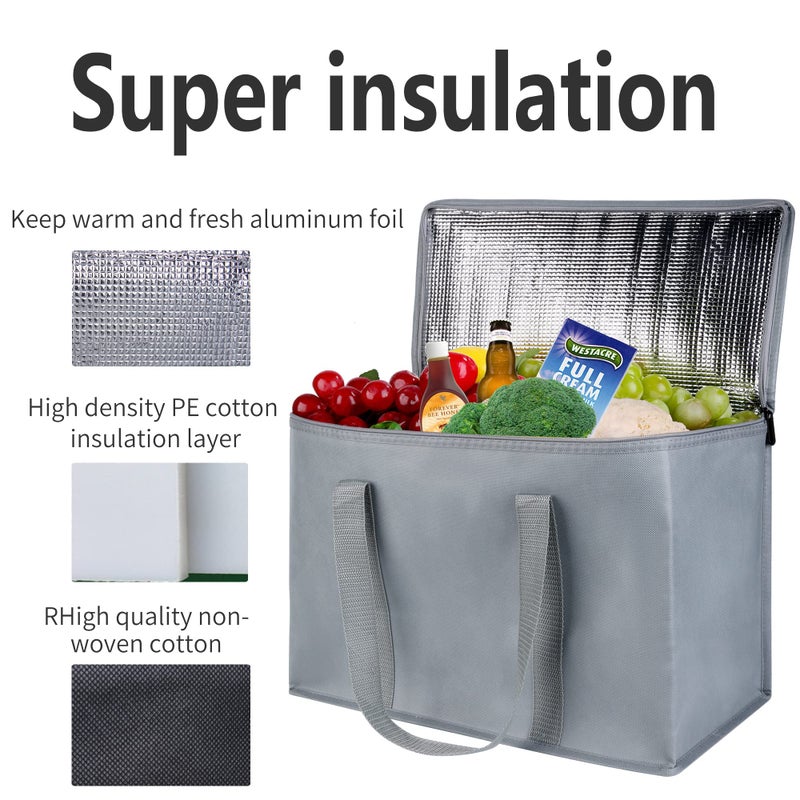 musbus Insulated Car Trunk Organizer  Storage Collapsible Multi Compartment Car Organizer  SUV Trunk Organizer  Non Slip Bottom  Adjustable Securing Straps  Foldable Cover Grocery Shopping Bags  - Image 3