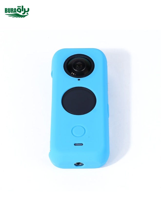 BURAQ Full Body Dust-proof Silicone Protective Case for Insta360 ONE X2(Blue)  - Image 5