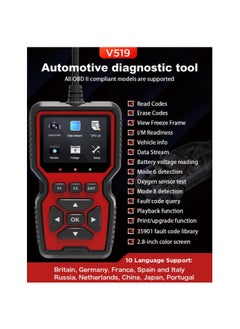 Halamine V519 Custom Universal Car OBD II Diagnostic Scanner Car Fault Detector Diagnostic Scanner  - Image 3