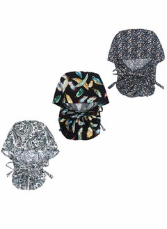 Adjustable Working Cap with Button Long Hair, Sweatband Cotton Ponytail Holder, Tie Back Hats for Women & Men, One Size
