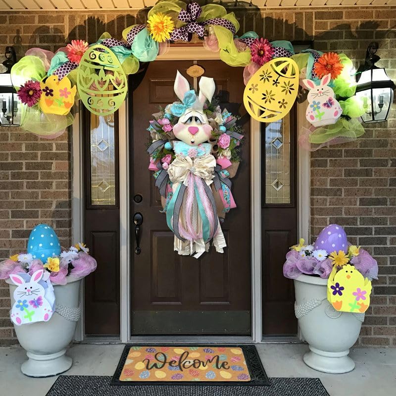 FGSS Easter Coir Doormat Spring Welcome Mat - Colorful Easter Eggs Front Door Mat Indoor Outdoor Entrance Decor 17 X 29 Inch - Image 5