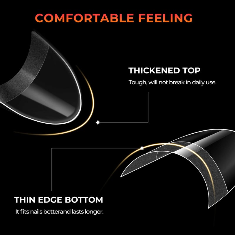 Ranrose Short Almond Nail Tips 240PCS Half Matte Soft Gel Nail Tips 12 Sizes Short Almond Half Cover False Nails with Handles for Press on Nails Extension Art Home & DIY Nail Salon with Box - Image 3