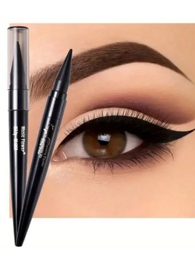 Music Flower Long-Lasting Matte Eyeliner Gel - Smooth, Natural, Waterproof, And Smudge-Proof, Blue Eyeliner Contains Plant Squalane Formula - Black - Image 1