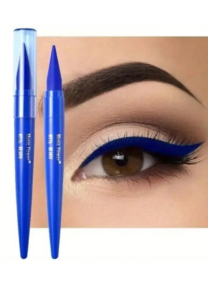 Music Flower Long-Lasting Matte Eyeliner Gel - Smooth, Natural, Waterproof, And Smudge-Proof, Blue Eyeliner Contains Plant Squalane Formula - Black - Image 3