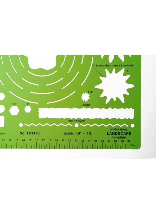 Alvin ALVIN TD1178, Landscape Design Template, 7" x 8.25" x .030"  - Image 2