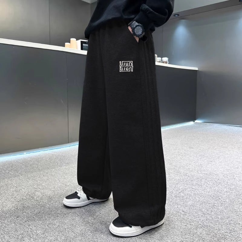 Children'S Sports Pants 2025 New Boys' Spring Middle And Big Children'S Casual Pants Wide Leg Loose Trendy Pants - Image 1