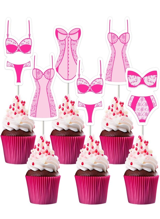 Blisstock Pink Bikini Bachelorette Cupcake Topper Rose Gold Underwear Party Cupcake Picks Underwear Bridal Shower Decorations Rose Gold Hen Party Decor for Women Bachelorette Party Bridal Shower Supplies - Image 1