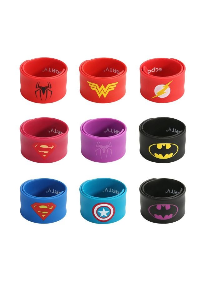 9-Piece Superhero Slap Bracelet - Image 1
