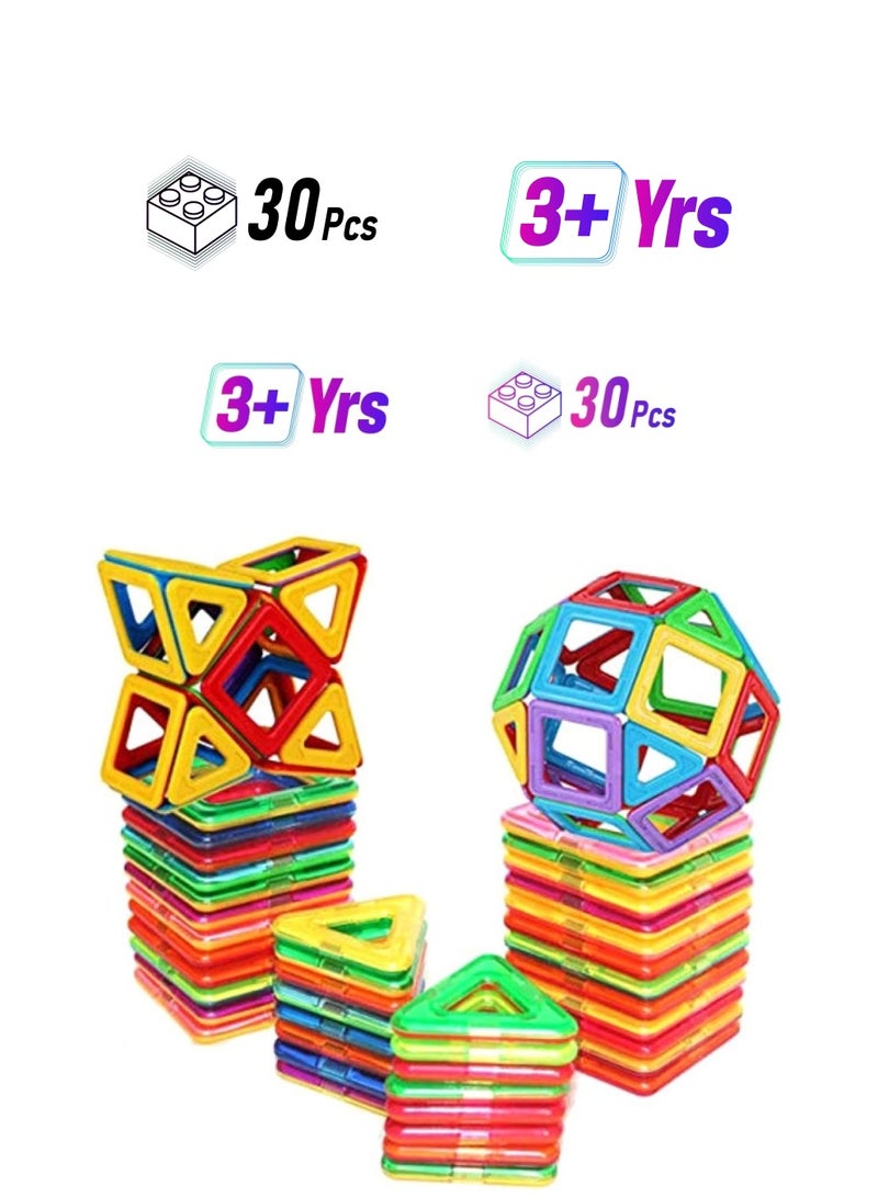 30 Piece Magnetic Building Blocks Set with Unique Design, Excellent Quality and Durable 30  - Image 1