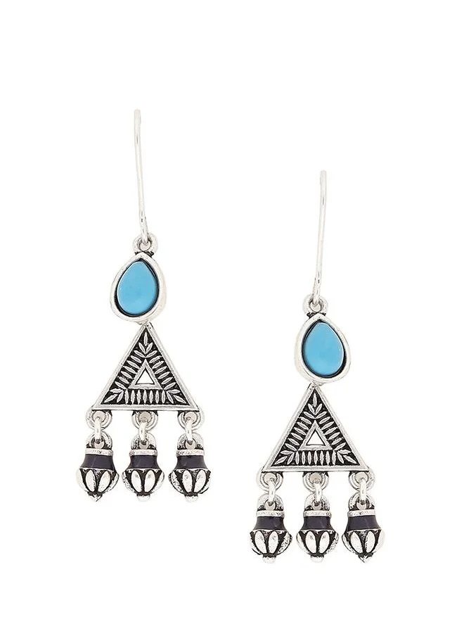 VOYLLA Moksha Triangles Blue Stone Earrings