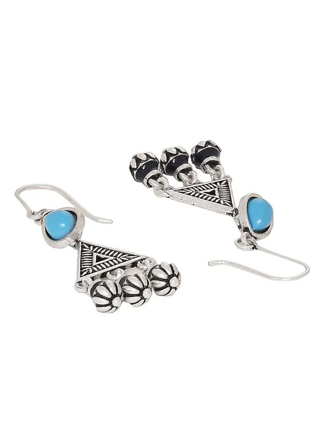 VOYLLA Moksha Triangles Blue Stone Earrings