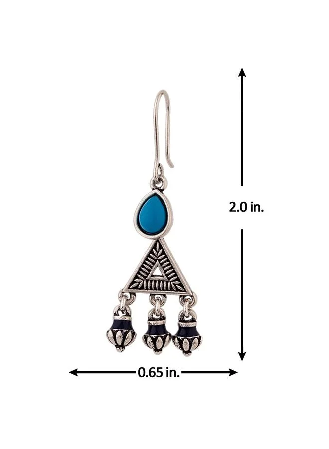 VOYLLA Moksha Triangles Blue Stone Earrings