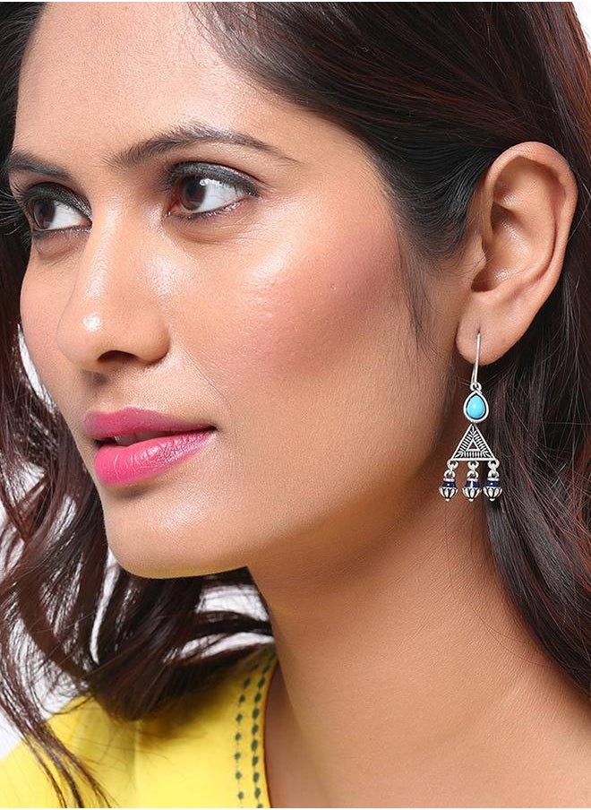 VOYLLA Moksha Triangles Blue Stone Earrings  - Image 5
