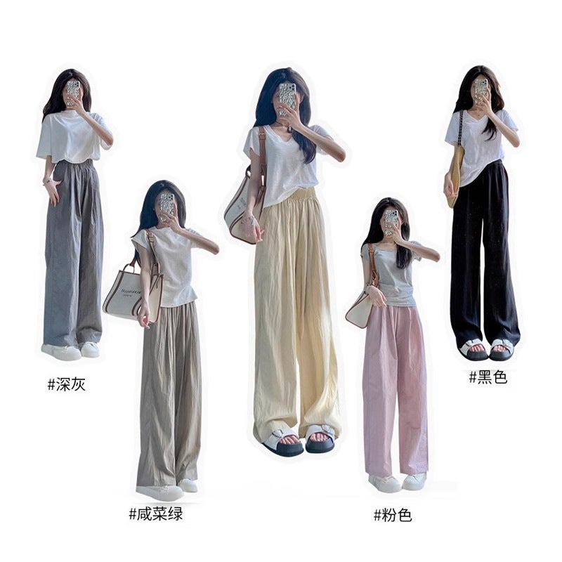 Can Do Plus Size Wide-Legged Pants Women 2024 Plus Size Loose Chubby Girl Banana Drape Straight Oxygen Bar - Image 3