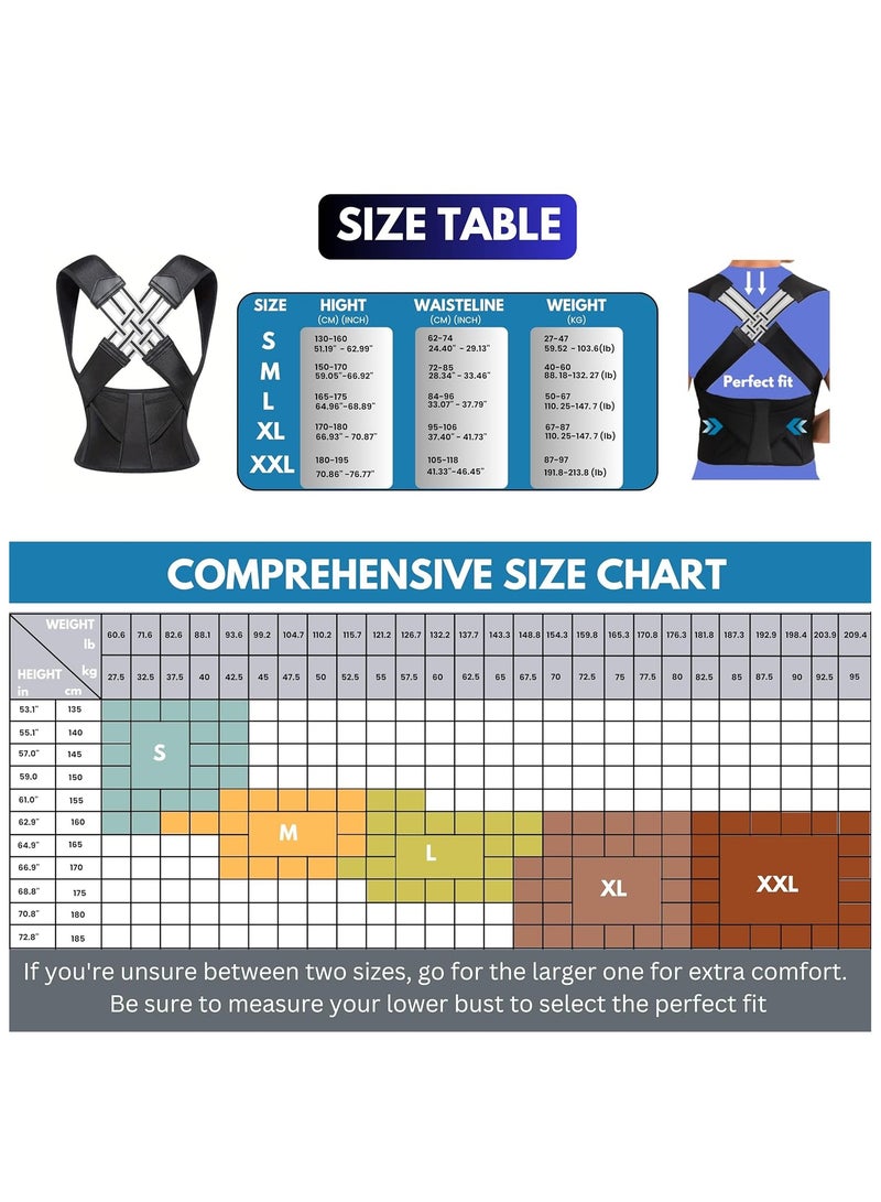 اترجسز مرة أخرى مصحح ، ذكر و أنثى الموقف مصحح ، مرة أخرى دعم مصحح ، أعلى الظهر مصحح الجسم والرقبة والكتفين الموقف المدربين ، تخفيف الألم ، تصحيح الظهر ( حجم كبير ) - Image 4
