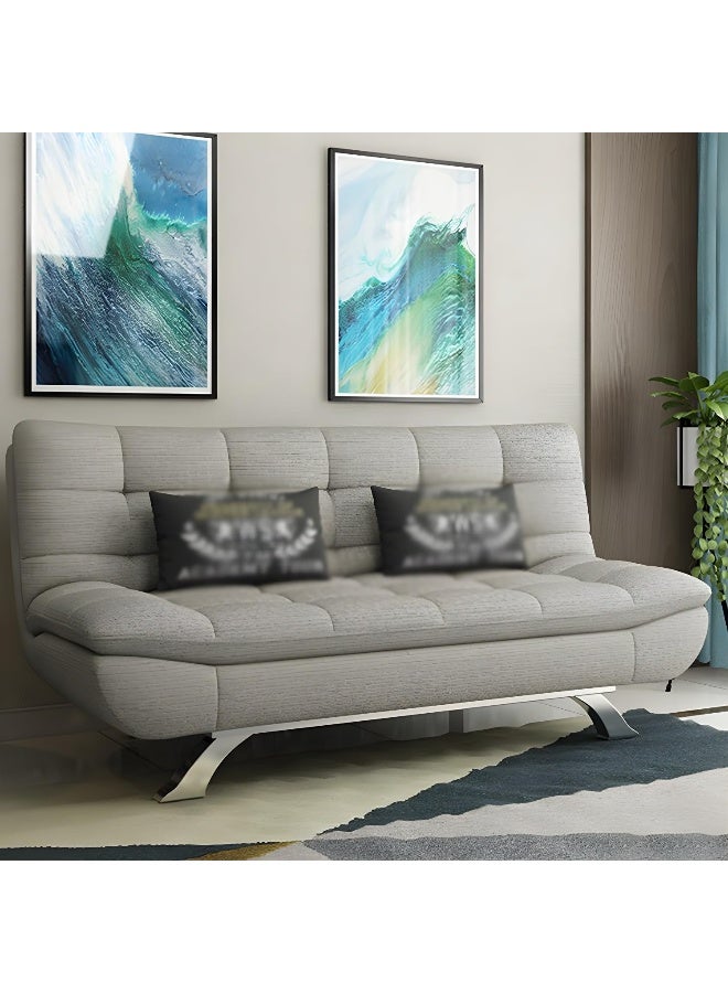 أريكة سرير بدون ذراعين من كومفينيست، مزيج قطن حديث، أريكة ذات ظهر مزخرف 190 × 88 × 90 سم رمادي فاتح