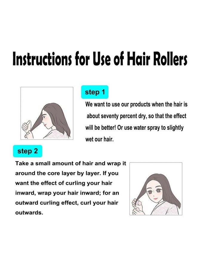 Sweetpea - SWEETPEA�12PCS Hair Rollers For Hair Curling | Self Grip Holding Rollers | Rollers for Hair - Hair Rollers for Long Medium Short Hair(SVR001) (1.5 X 6 CM) - Image 1