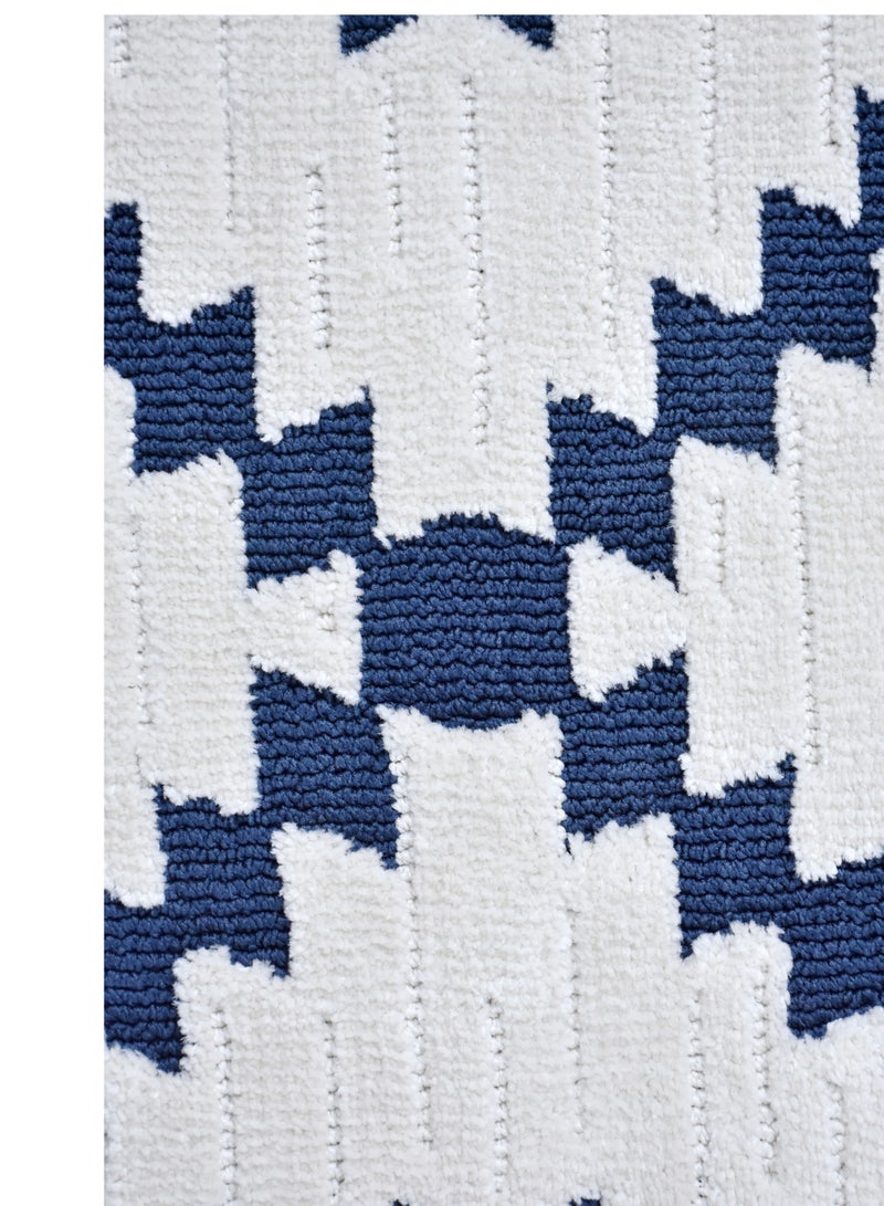 Ikari-Ivory-Blue-150x230cm anti skid Machine Made Thick Indian Rug - Image 3