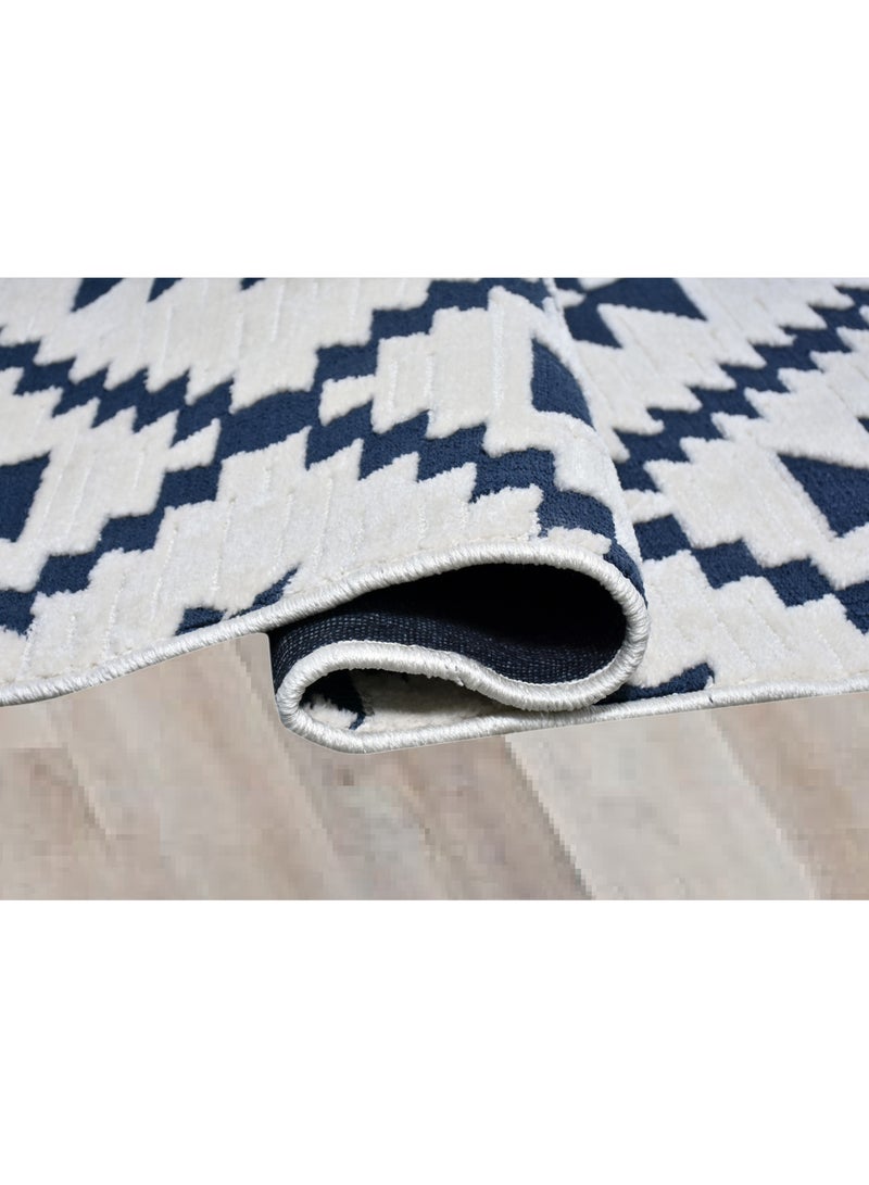 Ikari-Ivory-Blue-150x230cm anti skid Machine Made Thick Indian Rug - Image 5