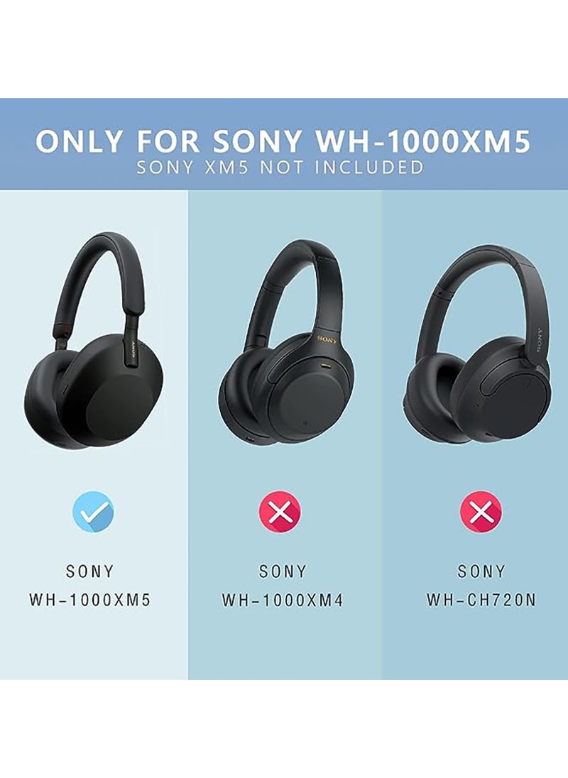 Generic Silicone Ear cups Case for Sony WH-1000XM5 , No yellowing No deformation Anti dust fingers prints-Black  - Image 2