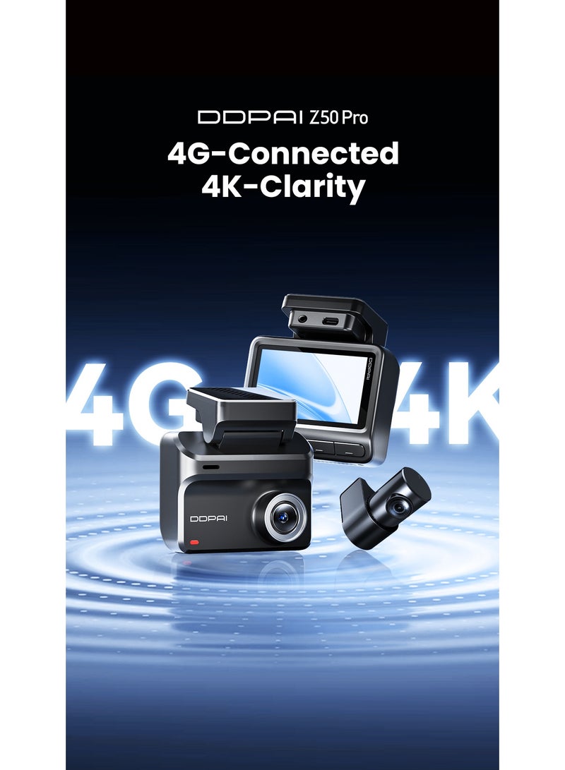 DDPAI Z50 Pro Dual Dash Cam 4K + 1080P | Built-in GPS | Sony Sensor | 5GHz WiFi | Night Vision | G-Sensor | Loop Recording | 24H Parking Mode - Image 1