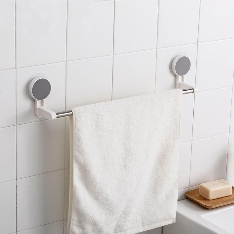VernoCraft VernoCraft Strong Adhesive Wall Mounted Towel Holder - Plastic Frame with Iron Rod for Kitchen, Bathroom, Toilet, Shower - No Drilling Required (Pack of 1) - Image 5
