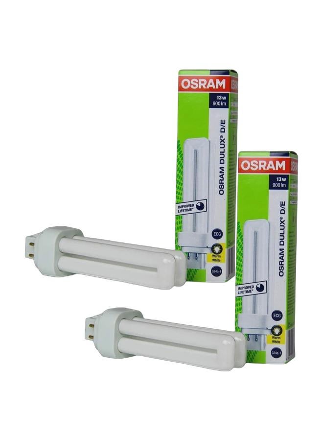 OSRAM Dulux D 13W CFL Bulb G24D-1 2-Pin Base | Warm White 830 | Energy-Saving Compact Fluorescent Light | Long-Lasting & Efficient | OS-DULUX-D-13W-WW - Image 1
