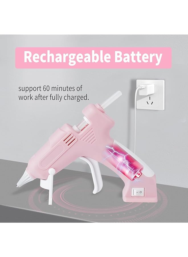 إيروريكس طقم مسدس الغراء الساخن اللاسلكي، مسدس الغراء الساخن سريع التسخين، طقم مسدس الغراء مع 10 قطع من أعواد مسدس الغراء الفاخرة، قاعدة قابلة لإعادة الشحن عبر USB، مسدس الغراء الساخن القائم - Image 4