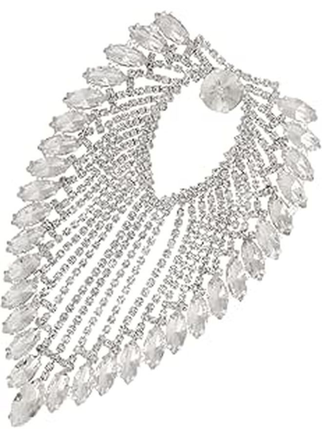 Crystal Heart Applique Patch with Tassel for Clothing and Crafting Accessories - Image 1