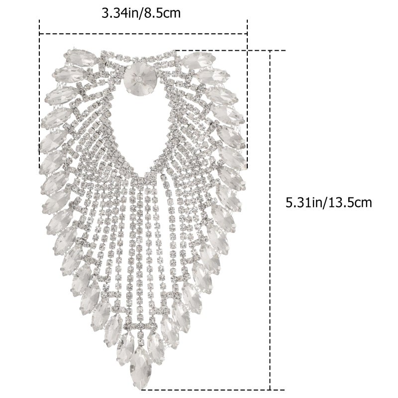 Crystal Heart Applique Patch with Tassel for Clothing and Crafting Accessories - Image 3