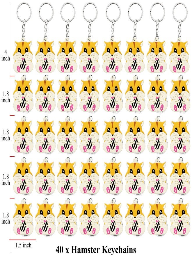 Elecrainbow 40 Pack Hamster Keyring Pack Party Favor for Pet Party, Baby Shower, Animal Themed Kids Birthday, ONE First Birthday, Gender Reveal - Image 2