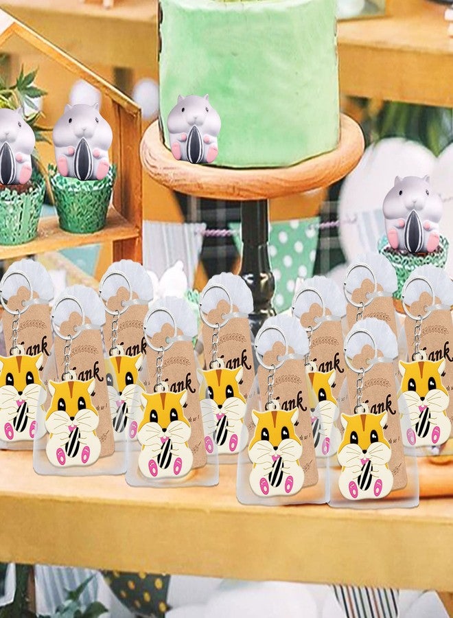 Elecrainbow 40 Pack Hamster Keyring Pack Party Favor for Pet Party, Baby Shower, Animal Themed Kids Birthday, ONE First Birthday, Gender Reveal - Image 5