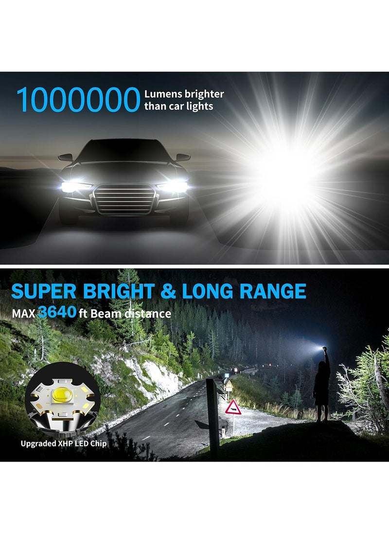 YOUGE Rechargeable Flashlights High Lumens,1000000LM LED Super Bright Flash Light, Zoomable with LCD Digital Display, 5 Mode, Waterproof, Powerful Tactical Flashlight for Emergencies, Camping, Hiking  - Image 5