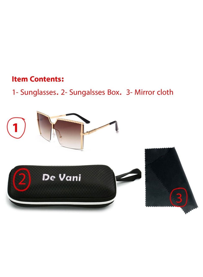 دي فاني نظارة شمسية للنساء من دي فاني إطار ذهبي - Image 3