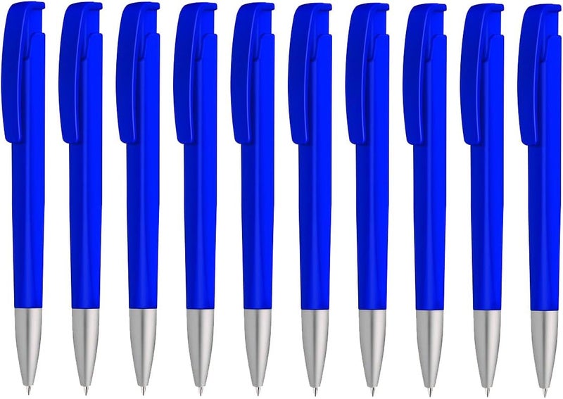 Pack of 10 Dark Blue Retractable Ballpoint Pens