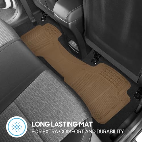BDK ProLiner Floor Mats for Cars Trucks SUV, 3-Piece All-Weather Car Mats with Universal Fit Design, Durable Car Floor Mats with Capture Ridges, Waterproof Rubber Floor Mats for Cars (Beige) - Image 3