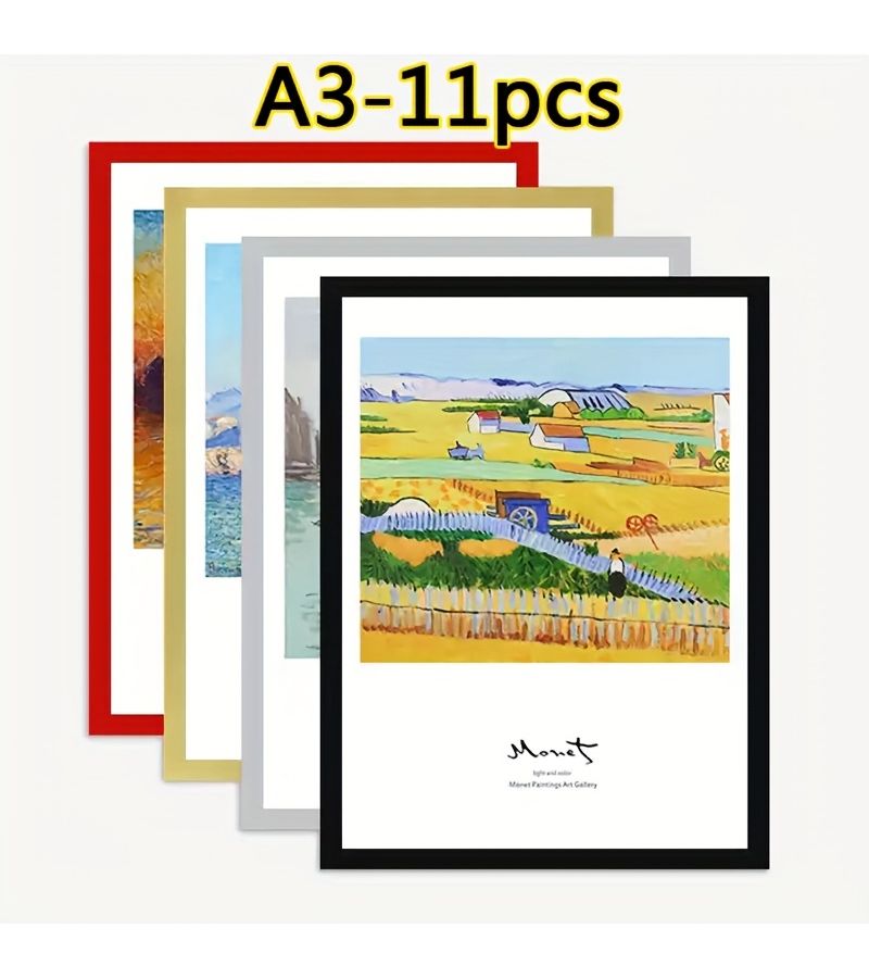 Silver A3 11 sheets Waterproof Magnetic Poster Frame Cardboard for Photos Documents Certificates Sketches Doodles Specimens Advertising Display - Image 5