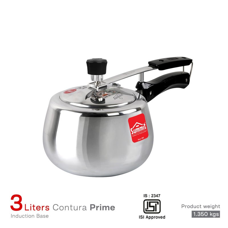 SUMMIT طباخ ضغط ألومنيوم بسعة 3 لترات مع غطاء داخلي من سومات وقاعدة تحريض كونتورا - Image 2