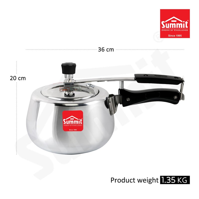 SUMMIT طباخ ضغط ألومنيوم بسعة 3 لترات مع غطاء داخلي من سومات وقاعدة تحريض كونتورا - Image 3
