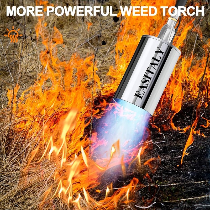 EASITALY Propane Torch Weed Burner, High Output 2,400,000 BTU with Long/Short Mode, Heavy Duty Blow Torch Flamethrower with 12.5FT Hose for Flame Weeding, Roofing, BBQ, Melting Ice - Image 4