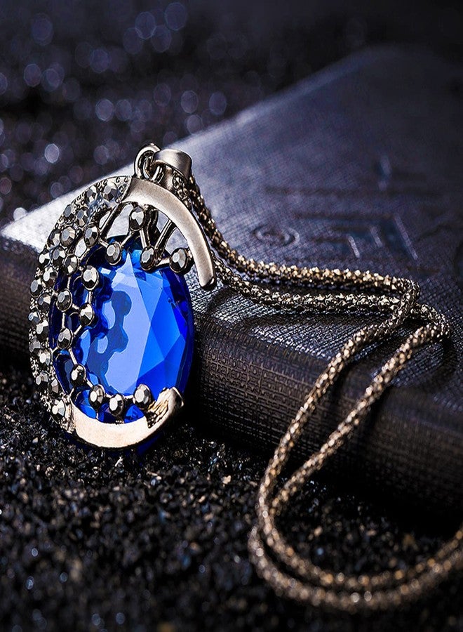HJYZY Vampire Daywalking Katherine Sapphire Elena Gilbert Opening Vervain Locket Galaxy & Crescent Cosmic Moon Pendant Necklace Sapphire Crystal Daylight Ring with Stickers Total 14 pcs - Image 3