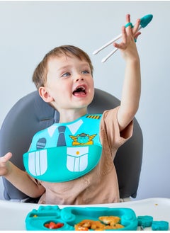 Marcus & Marcus Wide Coverage Silicone Bib - Little Pilot (Ollie)  - Image 2