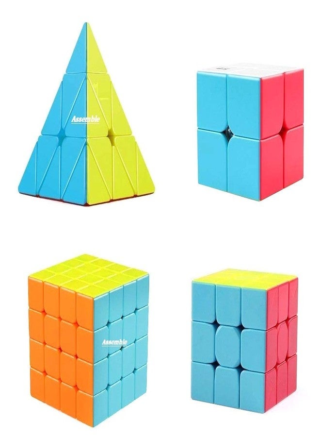 اسمبل مجموعة مكعبات التجميع الذاتي 2×2 و3×3 و4×4 والهرم المثلثي عالي السرعة بدون ملصقات - Image 2